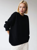 And Winter Explosion Of Women's Knitted Shirt Round-Neck Solid Color Loose