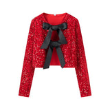 Explosive Women's Two-Color Bow Tie With Sel Dress