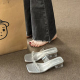 This Summer New Wearing Slippers Women's Water Drill Fairy Style Dress Thick And Transparent Crystal And Cool