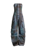 Zingj New Fashion Spray Color Camouflage Wipe Chest Integrated Overalls Sexy Hot Girl Jumpsuit