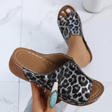 Zingj New Summer Wedge Slippers Female Sandals Thick Platform Plus Size One-Word