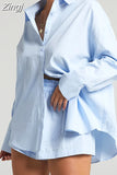 with Shirt Set Casual Green Long Sleeve Top Two-piece Suit Female Oversize Loose Summer Two Piece Set Women