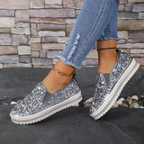 Large-Size Women's Singles Spring New Round Head Flat-Bottomed Sleek Coloring Casual Single Shoes