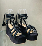 Women's Shoes 2025 Summer New Fish Mouth Strap Slopes Sandals Women's Large-Size Thick-Soled