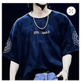 Short-Sleeved 2025 New Printed T-Shirt Tops Short-Sleeved Casual Fashion Round-Neck Cotton Short