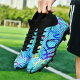 Autumn New High-Top Football Shoes Artificial Grass Men's Large-Size Training Sports Grass Football