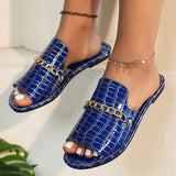 Chain Flat-Bottomed Slipper Women Stone Dew Beach Cool Drag
