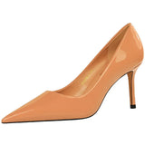 Shoes Patent Leather Woman Pumps Women Heels Stiletto 8 Cm High Heels Female Shoes Party Shoes Fashion Pumps