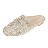 Bag Head Half Slippers Women Wearing Flat Net Red Cold Drag 2025 New Fashion Muller