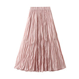 Luxury Light Pressure Folded Skirt Women's Spring And Autumn New Station Big Swing Thin Folded A Skirt