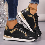 Color-Colliced Casual Single-Shoe Women's 2025 New Breathable Round Head Flat-Soled Sneakers Women's