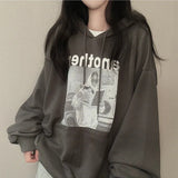 Vintage Print Oversized HoodieOutfit