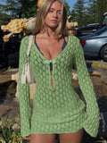 Beach Skirt Knitted Long-Sleeved Ass Bikini Swimsuit Burqa Holiday Sunscreen