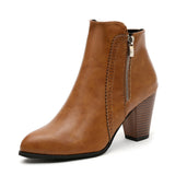 Autumn And Winter New Double Zipper High And Short Boots Women's Large-Size Sharp And Naked