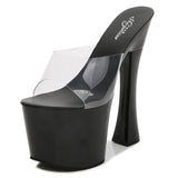 Zingj Hate Day High Nightclub Super High Heels Slippers Women's Work Shoes Show Pole Dance Shoes Waterproof