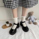 Spring And Summer Jk Uniform Shoes To Increase The Thick Bottom Of The Student Mary Jane High Heel Single Shoes British Dress Retro