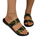 Zingj Female 2024 Summer New One-Line Camouflage Fashion Casual And Simple Wear Large Size