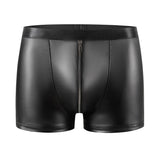 Zingj Men's Soft Matte Light Leather Boxers Sexy Open File Lederers Size Accurate No