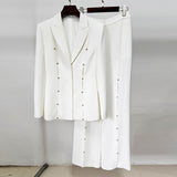 New Star Fashion Temperament Diamond Hollow Suit Trousers Set Two