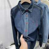 Embroidered Cowboy Shirt 2025 Spring/Winter Mid-Autumn Relaxed Casual Design New Hundred Shirt