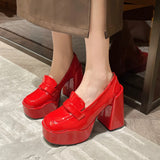 Spring And Autumn New Thick Heel Waterproof Platform High Heels Single Shoes Women's Sense Commuter Mary Jane Shoes Women's High