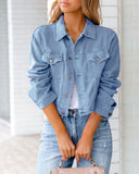 Zingj Women's Spring And Summer New Denim Jacket Long Sleeve