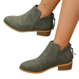 Large-Dish-So-Skin Boots Women's Pointed Zippers And Ankle Boots Women's Zippers And Ankle