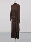 Temperament Dress Autumn 2025 New Solid Color Trim High-End Design Metal Decorative Dress