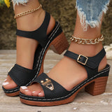 Sandals Women Wear 2025 Summer New Thick-Heeled High-Heeled Sandals Women Casual