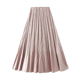 A-Word Half-Dress Woman 2025 Spring New High-End Temperament Pendant Fishtail 100-Folded Long Dress