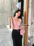 Xixi 2025 Spring And Summer New Golden Wind Pure Temperament With Knitted Bottom Slings Vest Women
