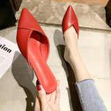 Wearing Slippers Outside The Women's 2025 Summer New Pointed Korean Version Of Fashion Thick And Lazy Half-Dragging Sandals
