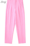 Women's Pants Beige Pencil High Waist Pants For Women Office Casual Elegant Woman Trousers Fashion Streetwear Summer
