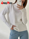 Winter Women's Green Sweater Knitted Soft Warm Basic Casual Knit White Turtleneck Sweater Female Jumper 2023 High