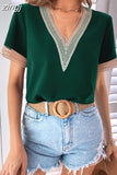 Casual Loose Blouse Women V-Neck Streetwear Shirt 2023Summer Fashion Basic Top Women Party Clothing Shirt