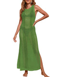 Beach Skirt Long Loose Solid Color Hollow Knitted Swimsuit Shirt Sunscreen
