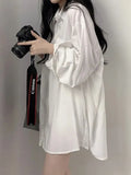 Harajuku Oversize Loose Casual Shirt Women Korean Fashion Wind Lazy Female Long Sleeve Blouse Chic Preppy Style Y2K