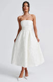 Zingj Women's New Temperament Sexy Slim Jacquard Satin Wipe Chest Money Dress