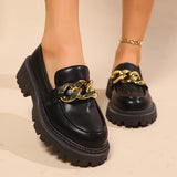 Lefford Shoes Women's 2025 New Spring And Summer Women's Shoes Thick-Soled Shoes Spring And Autumn English Small Leather