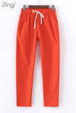Cotton Linen Pants for Women Trousers Loose Casual Solid Color Women Harem Pants Capri Women's