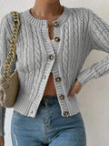 Autumn Sweater Women's Large Size Mahjong Collar Collar Cardigan Long-Sleeved
