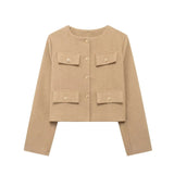 And Winter New Women's Small Fragrant Fashion Button Dress Short Suit Jacket