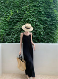Zingj Halter Dress Summer 2023 New Long Temperament Loose Inside The Pleated