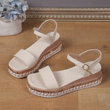 Summer New Pine Cake Dew Sandals With High Heel Lady Fashion Thick Bottom Slope Heel Women's