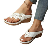 2025 Flower Sandals Women's Line Leisure Beachside Slopes And Comfortable Large-Size