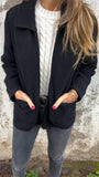New Single-Sided Autumn And Winter Collar Knit Zipper Casual Coat
