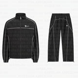 And Winter Sports Suit Wind Jacket Simple Street Fashion Zipper Solid Color Coat Men And