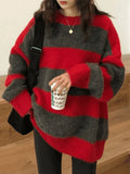 Oversized Stripe Pullover Sweater- Outfit