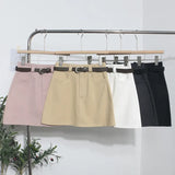 Shooting Kin Color High-Rise Thin Bag Hip Skirt 2025 New Hundred With Belt A Short Skirt