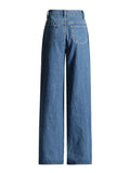 Zingj Trend Wind Jeans Women 2024 Summer New High Waist Print Hollow Out Design Feeling Wide Leg Straight Pants